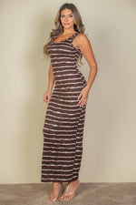 Tie Dye Printed Tank Bodycon Maxi Dress (CAPELLA)