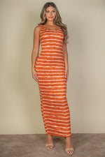 Tie Dye Printed Tank Bodycon Maxi Dress (CAPELLA)