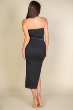 Solid Bodycon Split Hem Tube Dress (CAPELLA)