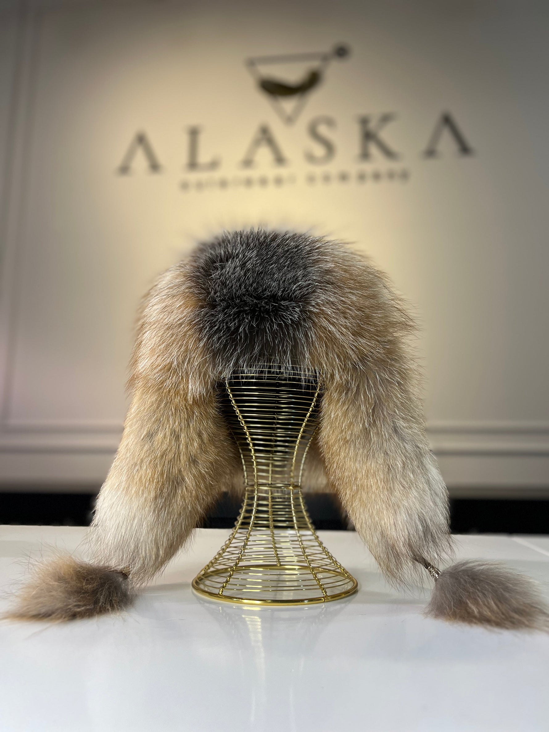 Genuine Silver Fox Fur Genuine Leather Hat