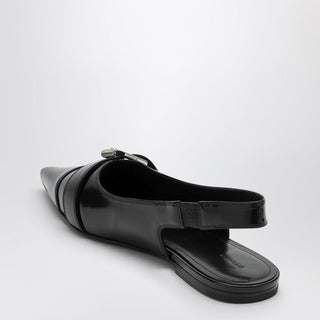 Voyou Black Leather Slingback - By Baano
