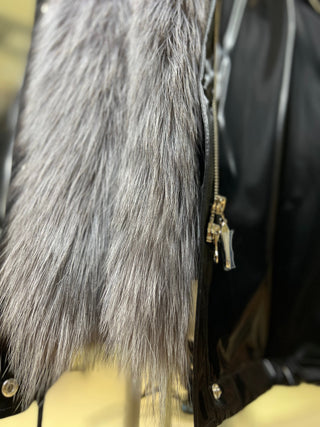 Genuine Silver Fox Fully Lined Hood Rabbit Insulated Parka - By Baano