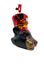 KRG Black Bear Head Polish Glass Ornament