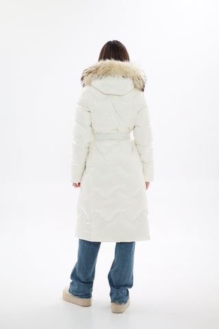 Genuine Fur Trim Down Fill Coat - By Baano