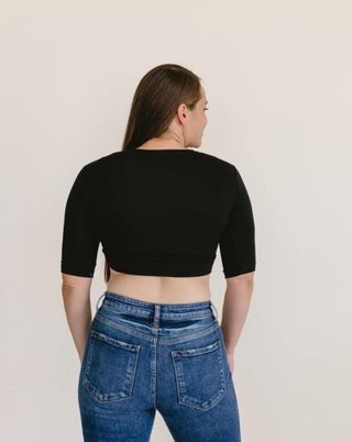 Crew Neck Elbow Sleeve Halftee - By Baano