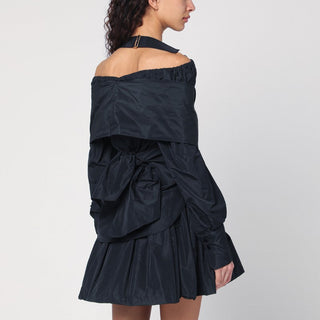 Black Blue Crossover Blouse - By Baano