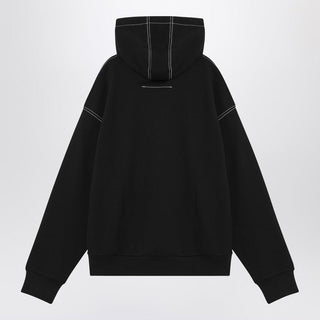 4G Black Cotton Hoodie - By Baano