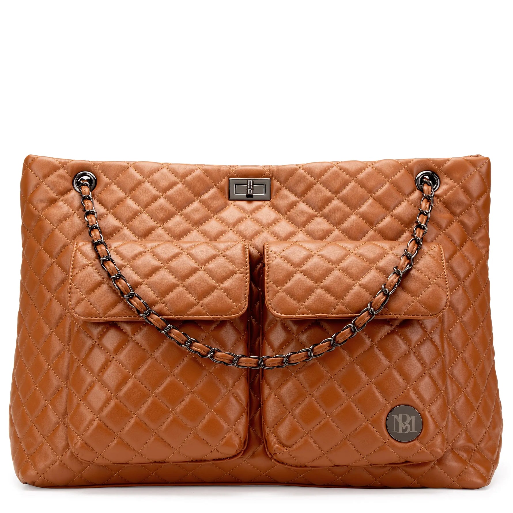 Diana Quilted Vegan Leather Weekender Tote Bag - By Baano