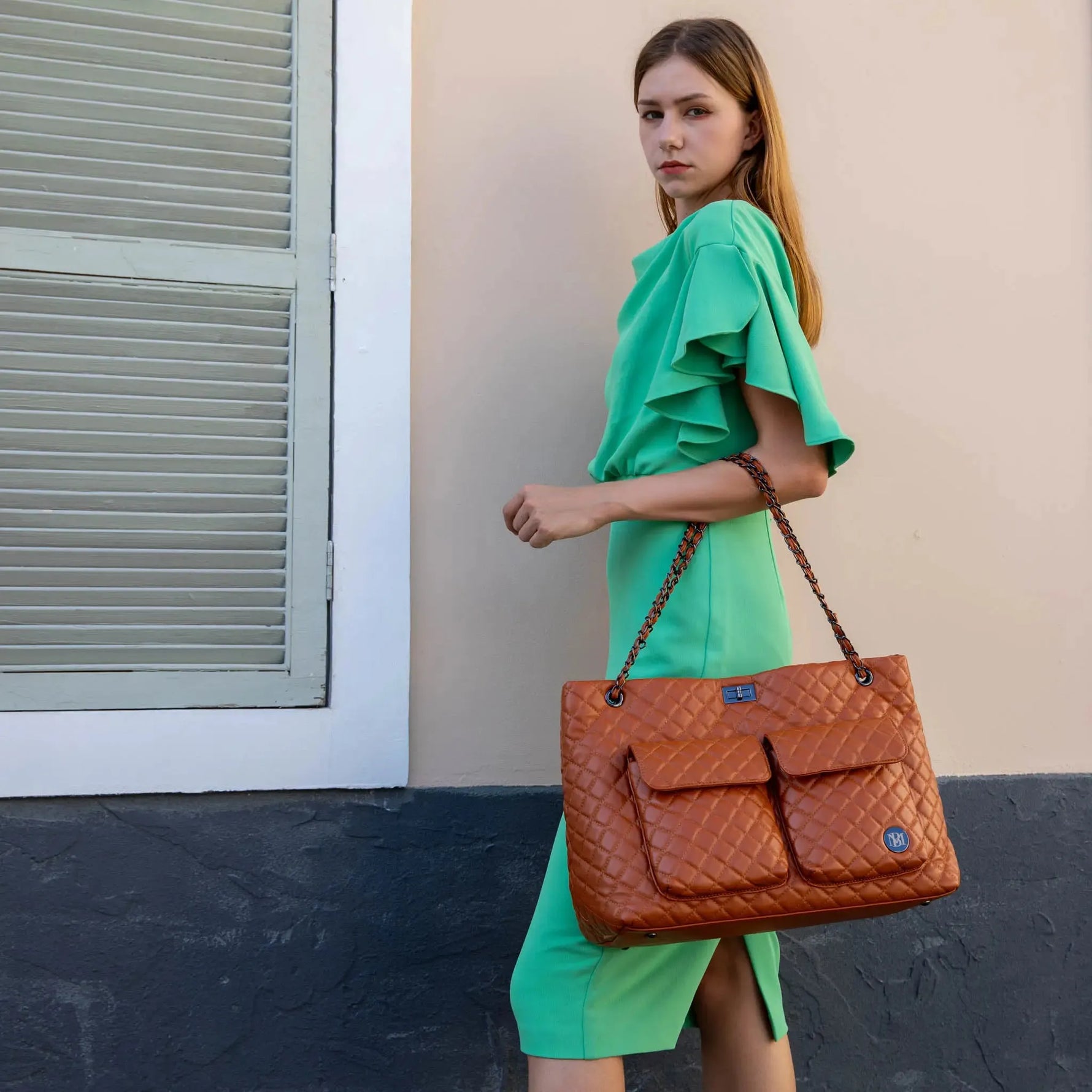 Diana Quilted Vegan Leather Weekender Tote Bag - By Baano