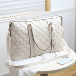 Diamond Quilted Vegan Leather Weekender Tote Bag Travellty