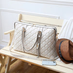 Diamond Quilted Vegan Leather Weekender Tote Bag Travellty