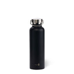 Black with Silver Top Stainless Steel Insulated Water Bottle- 24 Oz