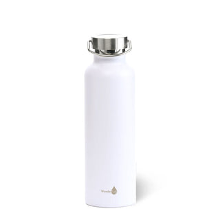 White with Silver Top Insulated Water Bottle- 1000 ml/34 Oz