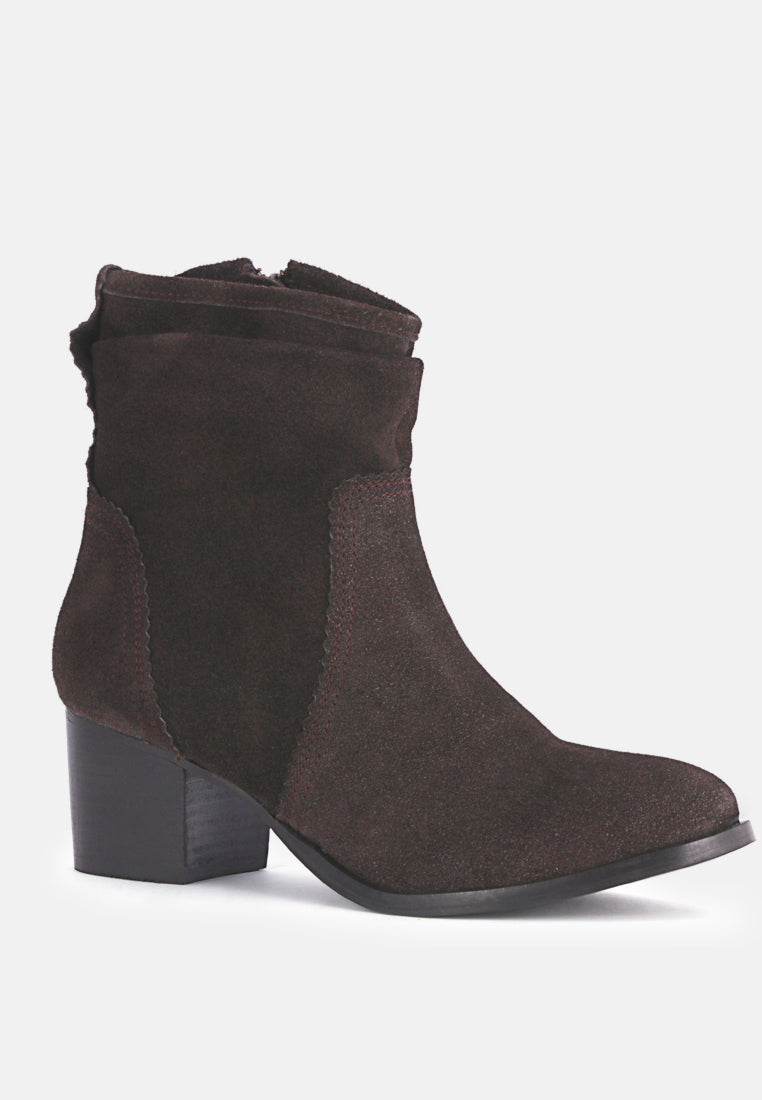 Bowie Stacked Heel Leather Boots