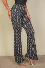 Wavy Print High Waist Flare Pants (CAPELLA)
