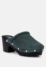 Inca Fine Suede Leather Clogs