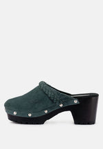 Inca Fine Suede Leather Clogs