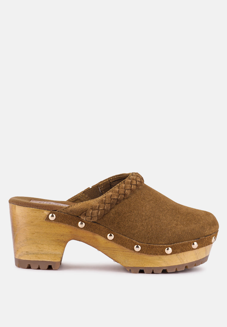 Inca Fine Suede Leather Clogs