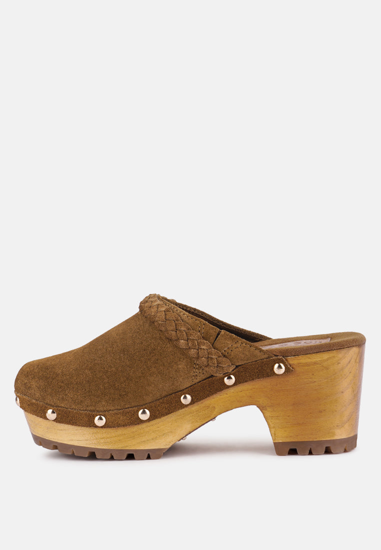 Inca Fine Suede Leather Clogs