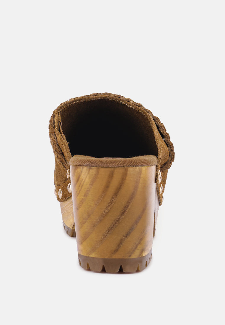 Inca Fine Suede Leather Clogs