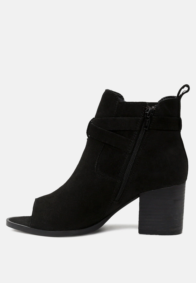 Bria Peep Toe Ankle Boots