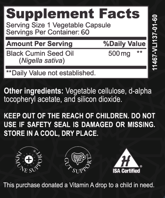 Halal Black Seed Oil - 60 count - By Baano