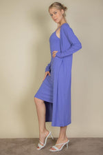 Ribbed Cardigan & Cami Midi Bodycon Dress (CAPELLA)