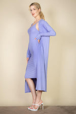 Ribbed Cardigan & Cami Midi Bodycon Dress (CAPELLA)
