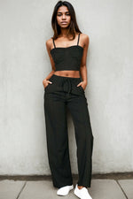Bustier Crop Cami Top & Slant Pocket Straight Pants (CAPELLA)