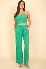 Bustier Crop Cami Top & Slant Pocket Straight Pants (CAPELLA)