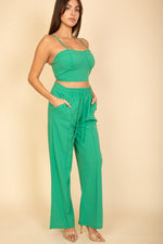 Bustier Crop Cami Top & Slant Pocket Straight Pants (CAPELLA)
