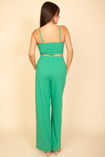 Bustier Crop Cami Top & Slant Pocket Straight Pants (CAPELLA)