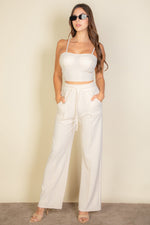 Bustier Crop Cami Top & Slant Pocket Straight Pants (CAPELLA)