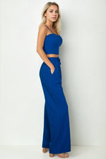 Bustier Crop Cami Top & Slant Pocket Straight Pants (CAPELLA)