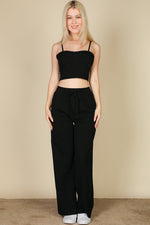 Bustier Crop Cami Top & Slant Pocket Straight Pants (CAPELLA)