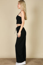 Bustier Crop Cami Top & Slant Pocket Straight Pants (CAPELLA)