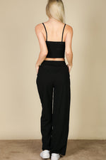 Bustier Crop Cami Top & Slant Pocket Straight Pants (CAPELLA)
