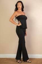 Ribbed Side Slit Bandeau Top & Flare Pants Set (CAPELLA)