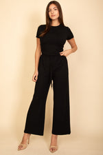 Relaxed Fit Top and Wide-Leg Pants Set (CAPELLA)