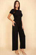 Relaxed Fit Top and Wide-Leg Pants Set (CAPELLA)