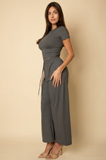 Relaxed Fit Top and Wide-Leg Pants Set (CAPELLA)