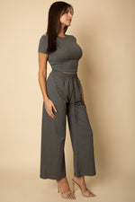 Relaxed Fit Top and Wide-Leg Pants Set (CAPELLA)