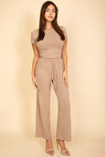 Relaxed Fit Top and Wide-Leg Pants Set (CAPELLA)