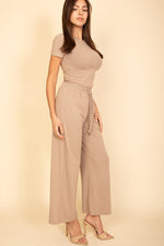 Relaxed Fit Top and Wide-Leg Pants Set (CAPELLA)