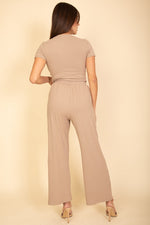 Relaxed Fit Top and Wide-Leg Pants Set (CAPELLA)