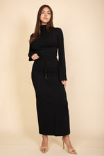 Mock Neck Bell Sleeve Crop Top & Maxi Skirt Set (CAPELLA)