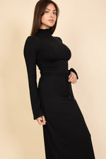 Mock Neck Bell Sleeve Crop Top & Maxi Skirt Set (CAPELLA)