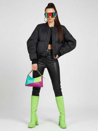 BUSHWICK Checkerboard Sequin Cropped Jacket BYMANYC ® New York