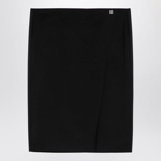 Black Wool Skirt With Metal Button 4G