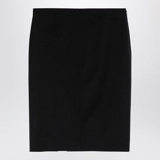 Black Wool Skirt With Metal Button 4G - By Baano